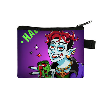 2024 Halloween Cartoon Purse Carteira portátil infantil Pequena Carteira com desenho impresso