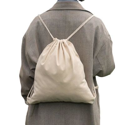 Saco escolar Carrinho de algodão Mochila de corda com logotipo personalizado Impressão e marca