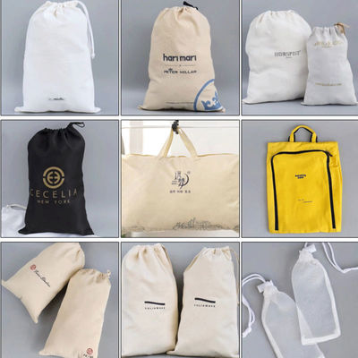 Saco escolar Carrinho de algodão Mochila de corda com logotipo personalizado Impressão e marca