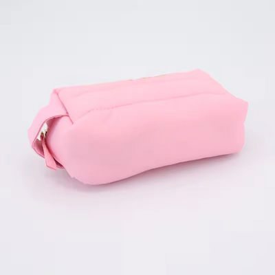 Saco impermeável de maquiagem de viagem de nylon com fecho de fecho e design de logotipo