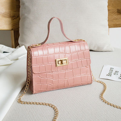 Bolsa de mão personalizada de cor crocodilo com fecho de fecho e design de luxo