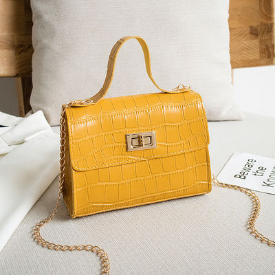 Bolsa de mão personalizada de cor crocodilo com fecho de fecho e design de luxo