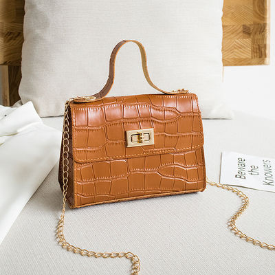 Bolsa de mão personalizada de cor crocodilo com fecho de fecho e design de luxo