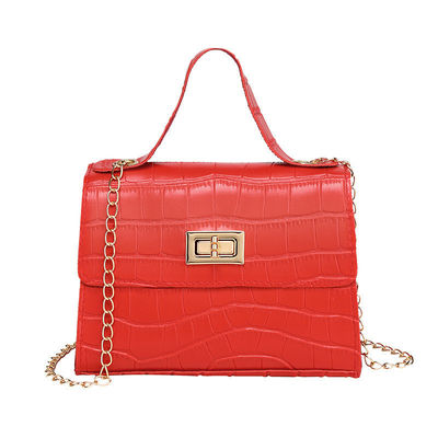 Bolsa de mão personalizada de cor crocodilo com fecho de fecho e design de luxo