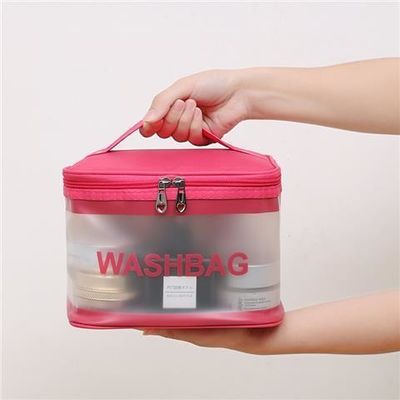 Saco de maquiagem de PVC transparente com logotipo personalizado para artigos de higiene e organização cosmética de viagem