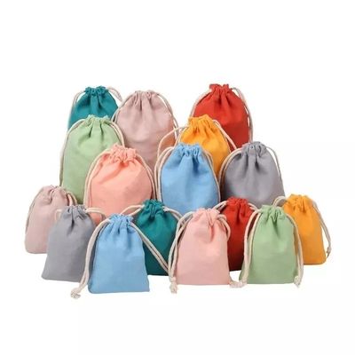 Logotipo personalizado aceito Bolsa de lona de algodão 100% orgânico para embalagem de presente personalizada