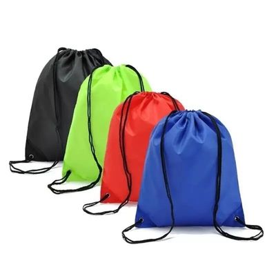 Mochila de fechamento de cordas de poliéster de nylon padrão geométrico de cordas para ginástica e viagens