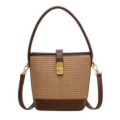 Nenhuma Decoração Sacos de Basket Tote tecidos Bolsas de design personalizadas para senhoras e meninas