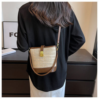 Nenhuma Decoração Sacos de Basket Tote tecidos Bolsas de design personalizadas para senhoras e meninas