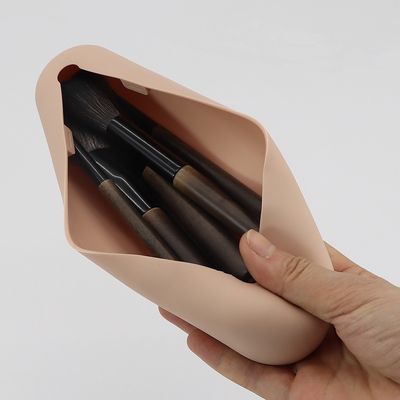 Moda estilo personalizado portátil de silicone maquiagem escova bolsa de bolso para armazenamento de cosméticos