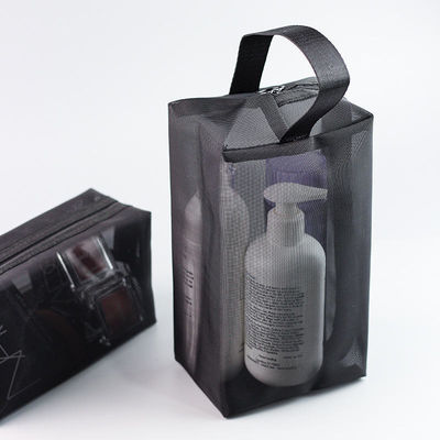 Saco de higiene de malha transparente para viagens de negócios Saco cosmético portátil de lavagem de chuveiro