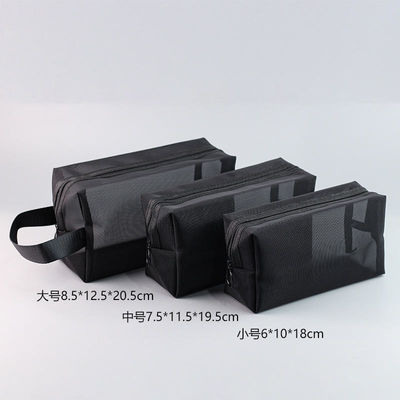 Saco de higiene de malha transparente para viagens de negócios Saco cosmético portátil de lavagem de chuveiro