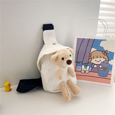 Mini Canvas Bag 2024 Cross-Body Cute Bear Chest Bag para Meninos e Meninas Cor Personalizada