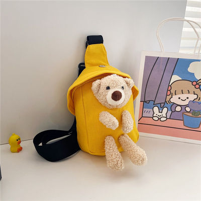 Mini Canvas Bag 2024 Cross-Body Cute Bear Chest Bag para Meninos e Meninas Cor Personalizada