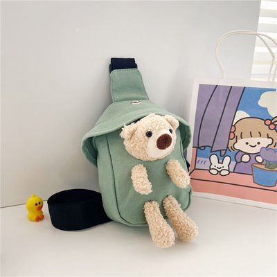Mini Canvas Bag 2024 Cross-Body Cute Bear Chest Bag para Meninos e Meninas Cor Personalizada