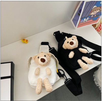 Mini Canvas Bag 2024 Cross-Body Cute Bear Chest Bag para Meninos e Meninas Cor Personalizada