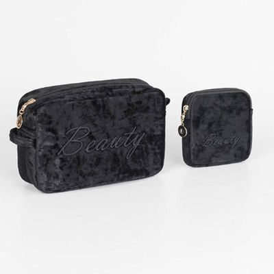 Saco portátil de maquiagem impermeável de veludo para viagem Saco de armazenamento