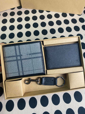 Carteira masculina de design casual feita de couro genuíno com carteira padrão