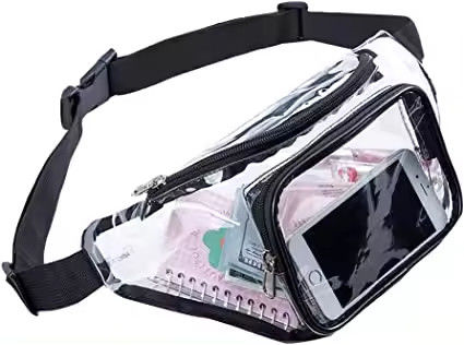 Custom Outdoor Waterproof PVC Clear Fanny Pack OEM/ODM Perfeito para homens e mulheres em movimento