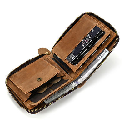 Carteira de couro genuíno para homens com carteira de carteira bolsa curta carteiras de fecho para padrão