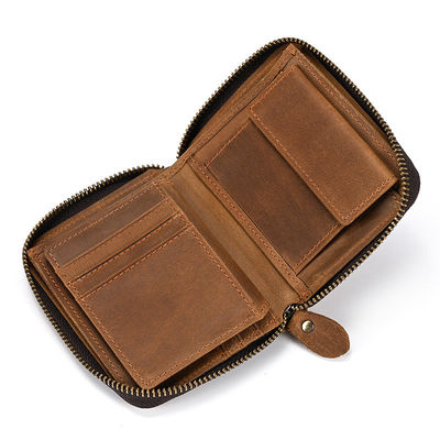 Carteira de couro genuíno para homens com carteira de carteira bolsa curta carteiras de fecho para padrão