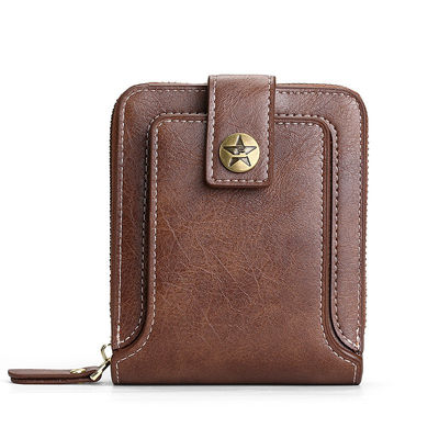 Carteira curta de couro duplo para homens e mulheres Designer Moeda Bolsa Carteira de bolso frontal