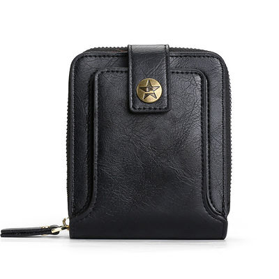 Carteira curta de couro duplo para homens e mulheres Designer Moeda Bolsa Carteira de bolso frontal