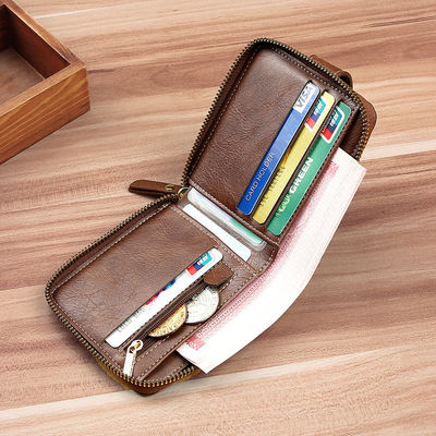 Carteira curta de couro duplo para homens e mulheres Designer Moeda Bolsa Carteira de bolso frontal