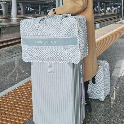 Saco de armazenamento de linho de algodão neutro em termos de gênero para roupas de moda Quilt Viagem Movendo