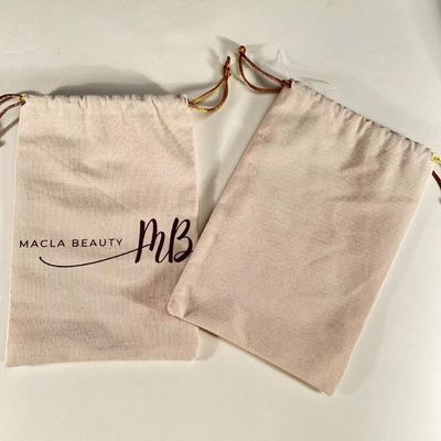 Logotipo personalizado Saco de cordas de algodão para sacos escolares Trolley Muselina ecológica