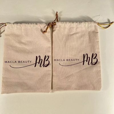 Logotipo personalizado Saco de cordas de algodão para sacos escolares Trolley Muselina ecológica