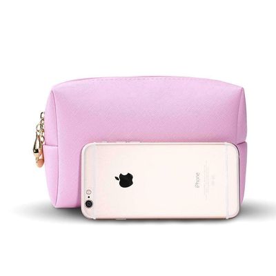 Bolsa de maquiagem cosmética não tecida Bolsa de fecho durável Lava-se Eco-friendly Pink OEM/ODM