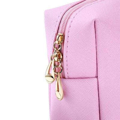 Bolsa de maquiagem cosmética não tecida Bolsa de fecho durável Lava-se Eco-friendly Pink OEM/ODM