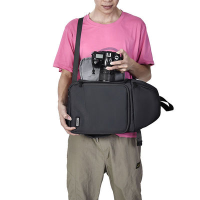 Bolsa de mochila de câmera portátil à prova d'água com logotipo personalizado para lentes e acessórios de câmera DSLR