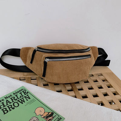 Saco de cintura de corduroy unisex para corrida e ginástica com logotipo personalizado