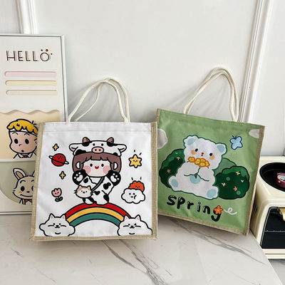 2024 Bolsa de Cartoon Personalizada para Crianças para Praia, Lazer, Viagens, Bolsa de Tote de lona