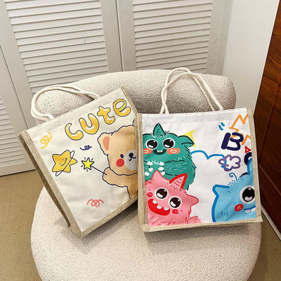 2024 Bolsa de Cartoon Personalizada para Crianças para Praia, Lazer, Viagens, Bolsa de Tote de lona