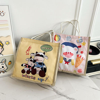 2024 Bolsa de Cartoon Personalizada para Crianças para Praia, Lazer, Viagens, Bolsa de Tote de lona