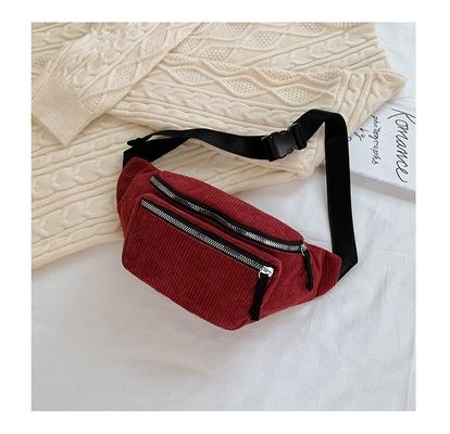 OEM/ODM aceitável Bolsas femininas de cintura para esportes ao ar livre Ginásio de corrida Fanny Pack Corduroy
