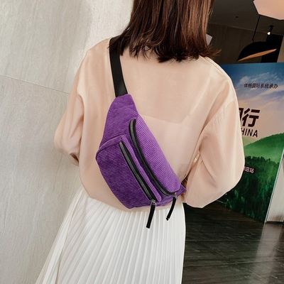 OEM/ODM aceitável Bolsas femininas de cintura para esportes ao ar livre Ginásio de corrida Fanny Pack Corduroy