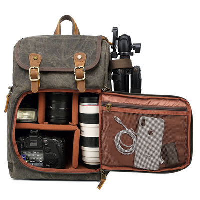 Mochila de câmera personalizada com logotipo ecológico para DSLR e laptop em cores personalizadas