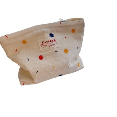 Bolsa de maquiagem de couro de vaca de estilo de caixa Impressão personalizada Bolsas portáteis de mão de senhoras Bolsa cosmética