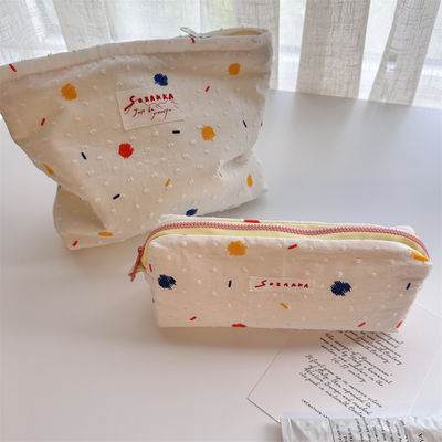 Bolsa de maquiagem de couro de vaca de estilo de caixa Impressão personalizada Bolsas portáteis de mão de senhoras Bolsa cosmética