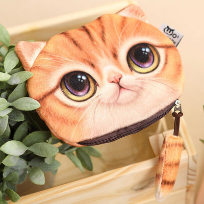 Cores personalizadas Crianças Carteira Carteira de Moedas Cartoons Cartoons 3D Gatos Zipper Kawaii Carteira Carteira de Moedas