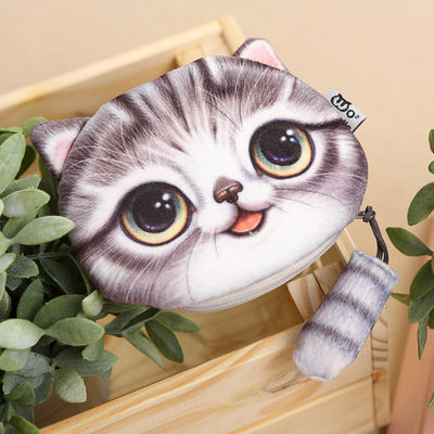 Cores personalizadas Crianças Carteira Carteira de Moedas Cartoons Cartoons 3D Gatos Zipper Kawaii Carteira Carteira de Moedas