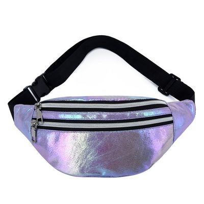Bolsa de cintura Fanny Pacote Holográfico de cor personalizado elegante para meninas Laser PU Material