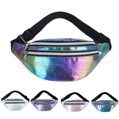 Bolsa de cintura Fanny Pacote Holográfico de cor personalizado elegante para meninas Laser PU Material