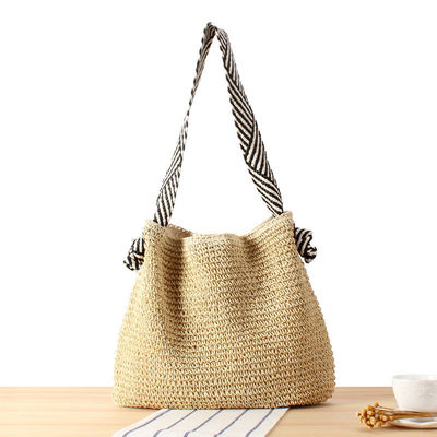 Saco de ombros de palha de estilo coreano para mulheres