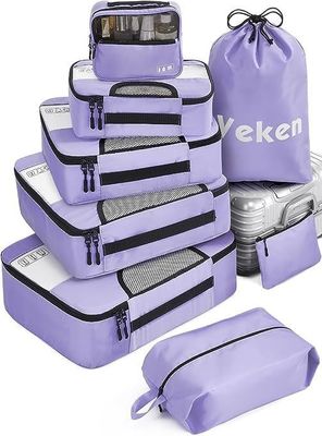 Logotipo personalizado Acceptado Sacos de viagem Unisex 8 Conjunto de cubos de embalagem com saco de roupa e armazenamento