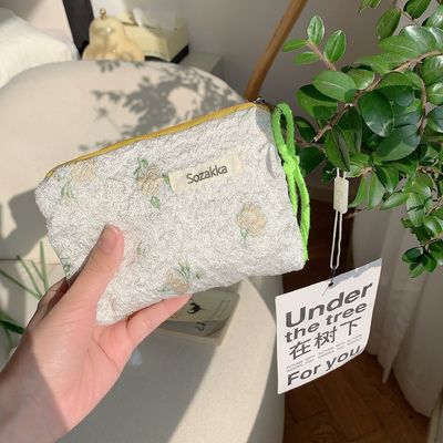 Maquiagem de viagem Saco cosmético de algodão personalizado Saco de lona Toiletry Saco de maquiagem floral